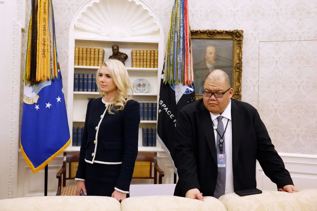Trump dictates his messages, but Natalie Harp and Steven Cheung are the ones posting a lot of it (Anna Moneymaker/Getty Images)