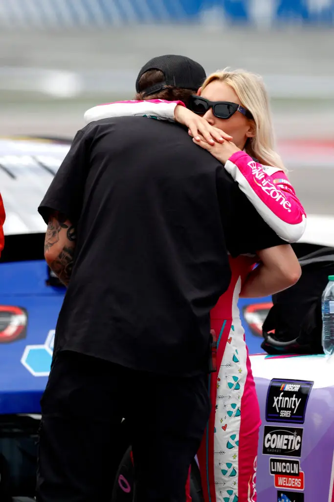 NASCAR driver Natalie Decker and her husband Derek Lemke (Jeff Robinson/Icon Sportswire via Getty Images)