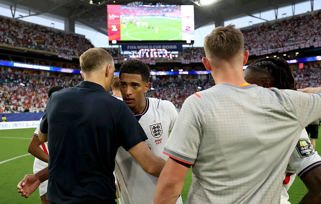 Two goals from Jude Bellingham put England through to the World Cup semi finals in the sweltering Miami heat (Eddie Keogh - The FA/The FA via Getty Images)