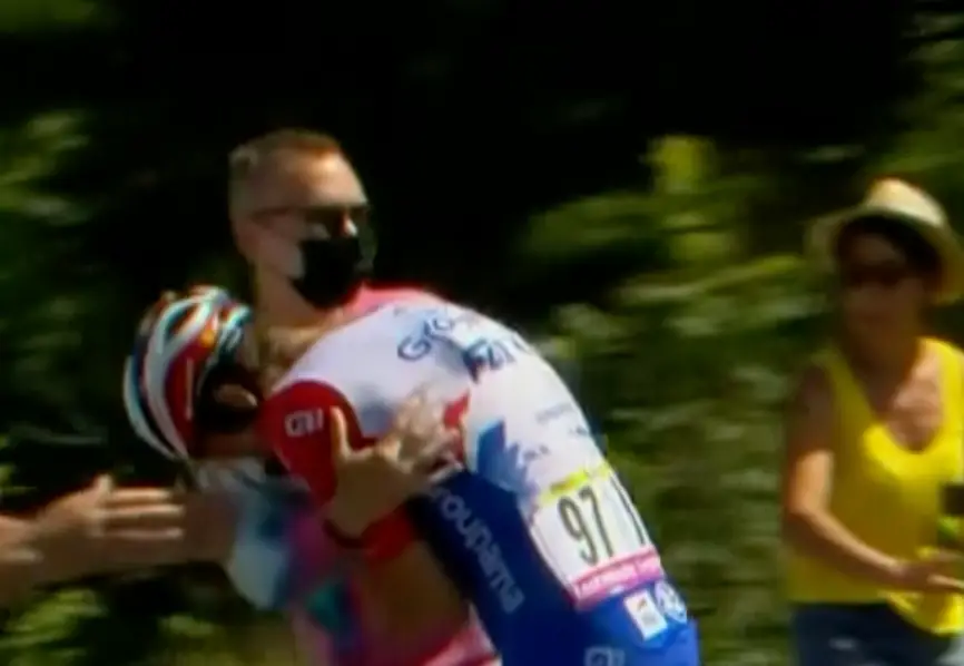 The incident marked the second setback for Pinot on Saturday.