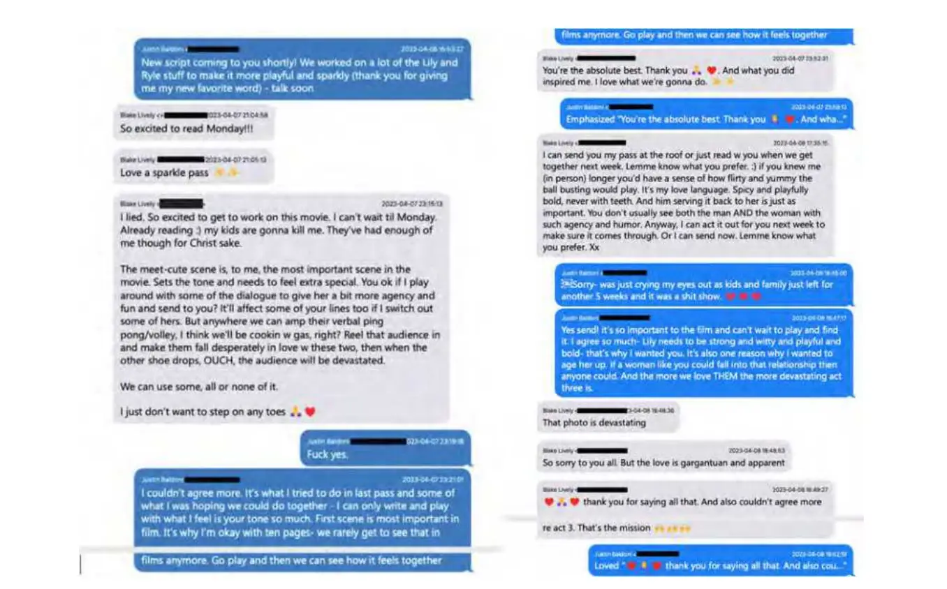 A lengthy exchange between Lively and Baldoni about the rooftop scene (Lawsuit Info)