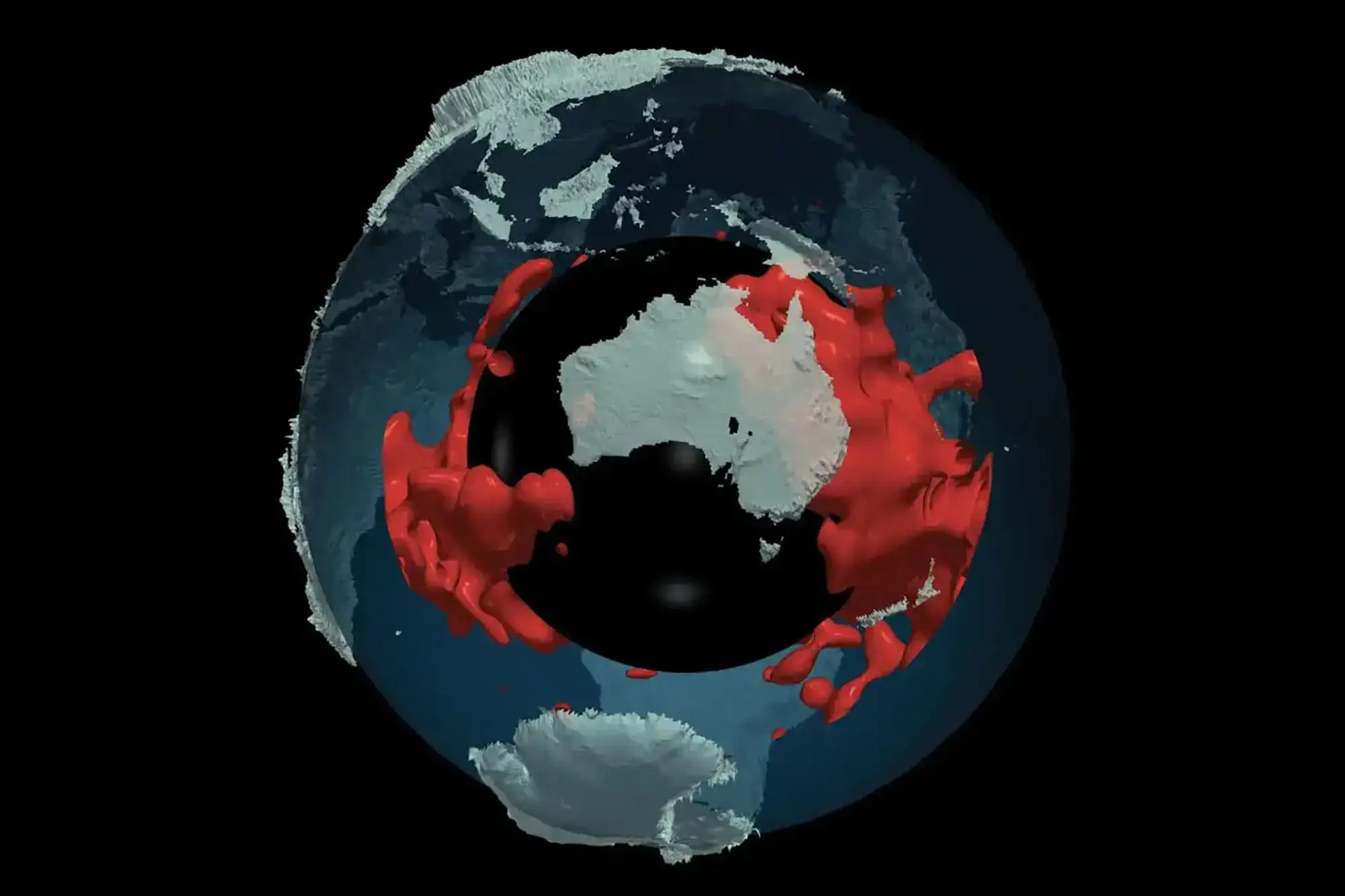 You can find the structures beneath the Earth's surface (Edward Garnero; S. W. French, B. A. Romanowicz, Geophys. J. Int. 199, 1303, 2014.)