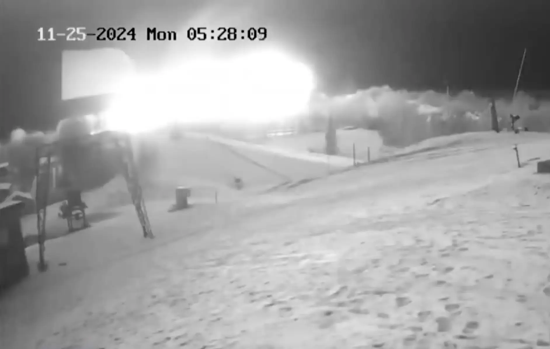 The plane burst into flames when it made contact with the ground (X)