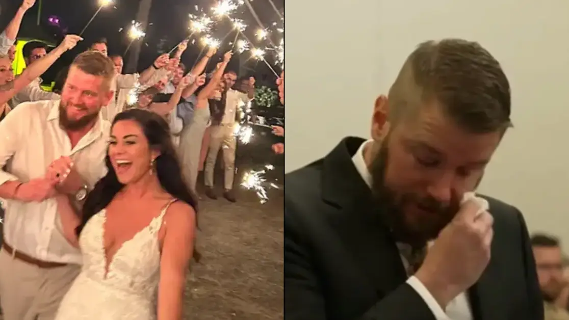 Groom breaks down as he reveals wife's heartbreaking final words before she was killed on wedding night