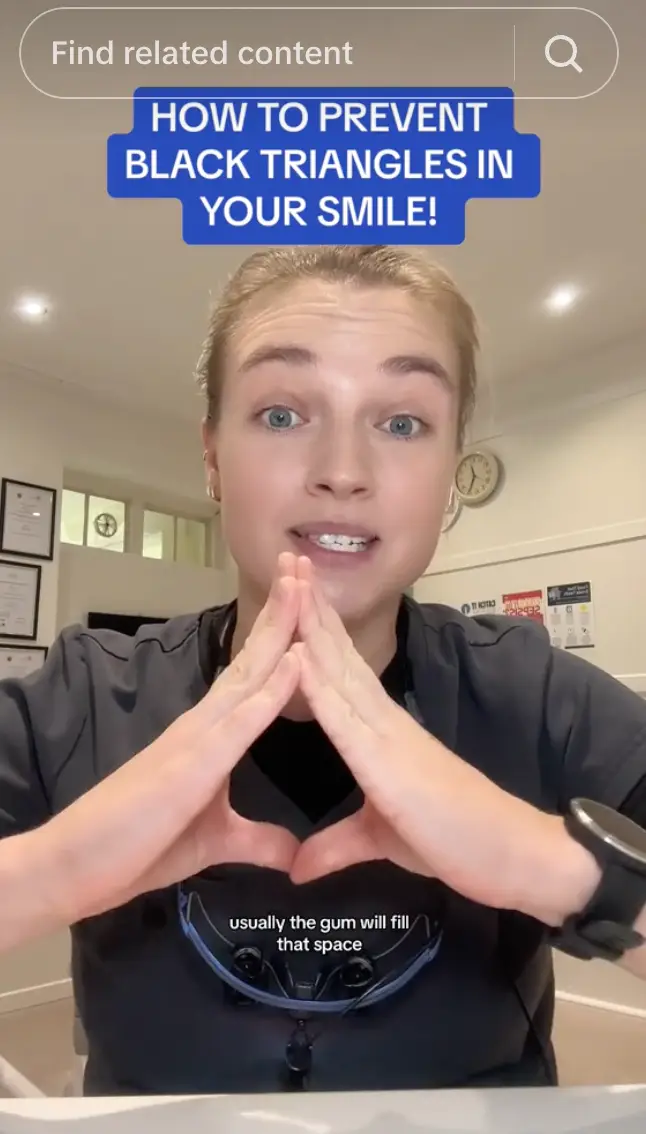 She explained how to prevent black triangles.