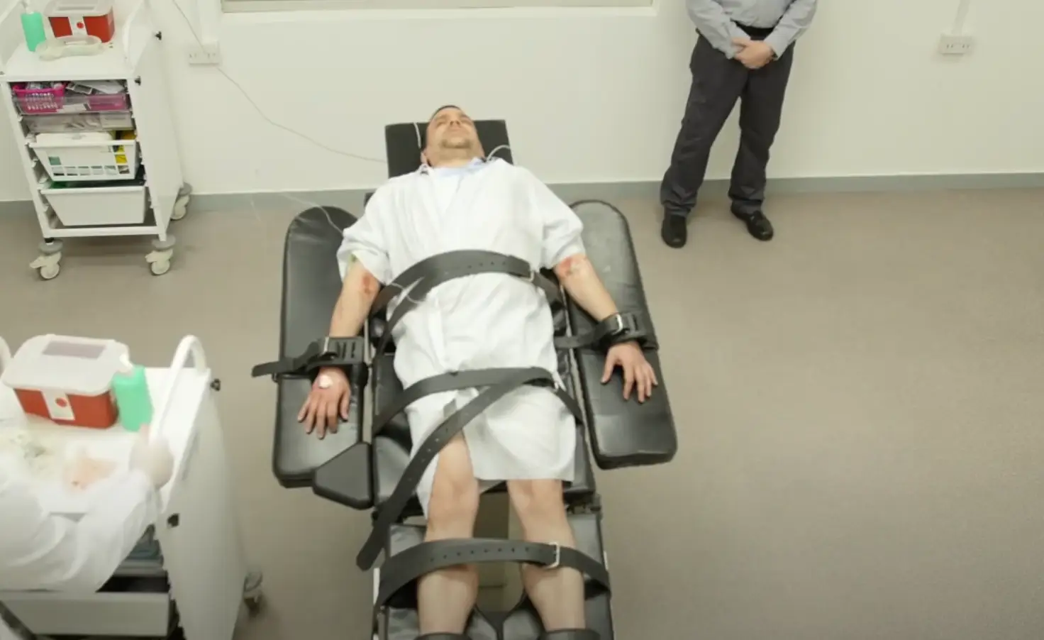 The inmate is administered a sedative and then a chemical to paralyse them.