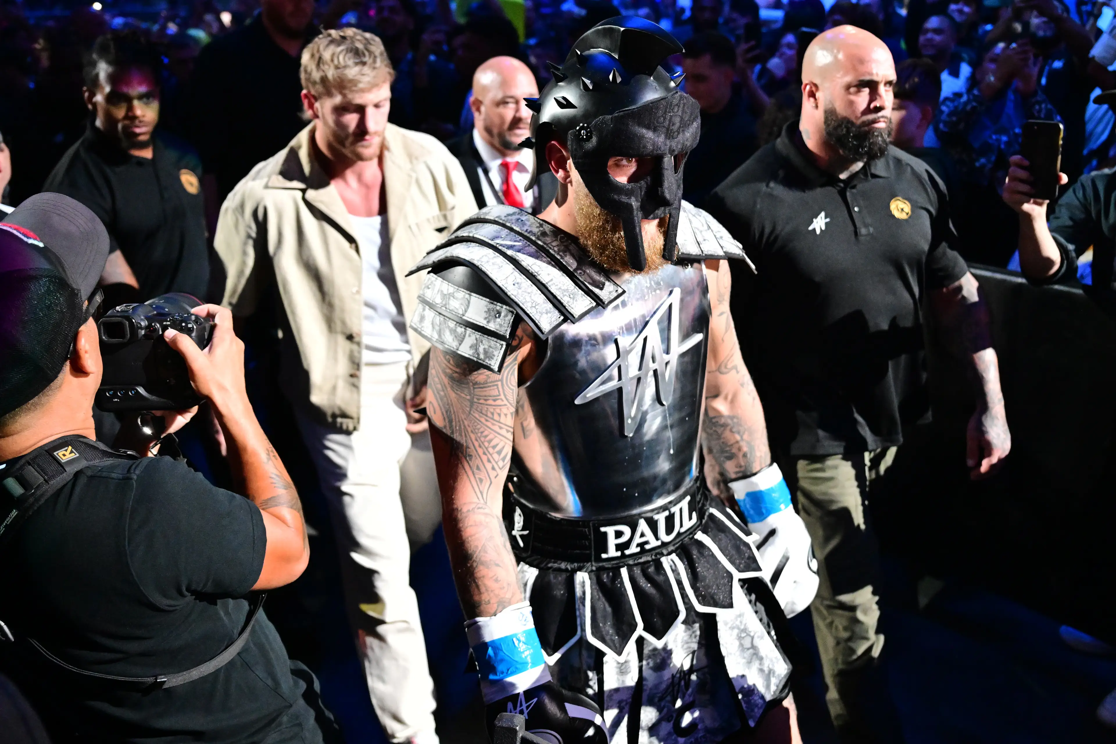 The Problem Child rocked up to the ring dressed as a gladiator (Julio Aguilar/Getty Images)