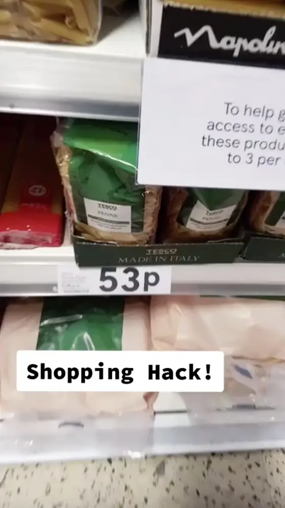 Here's one pack of pasta at 53p.