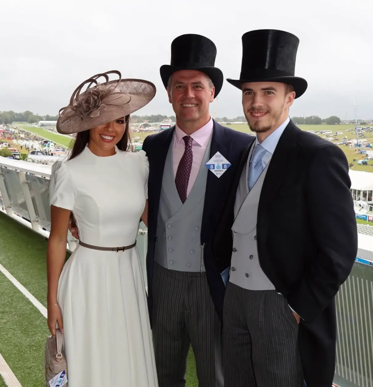 Michael Owen pictured at the races with his son James and wife Louise (Instagram/themichaelowen)