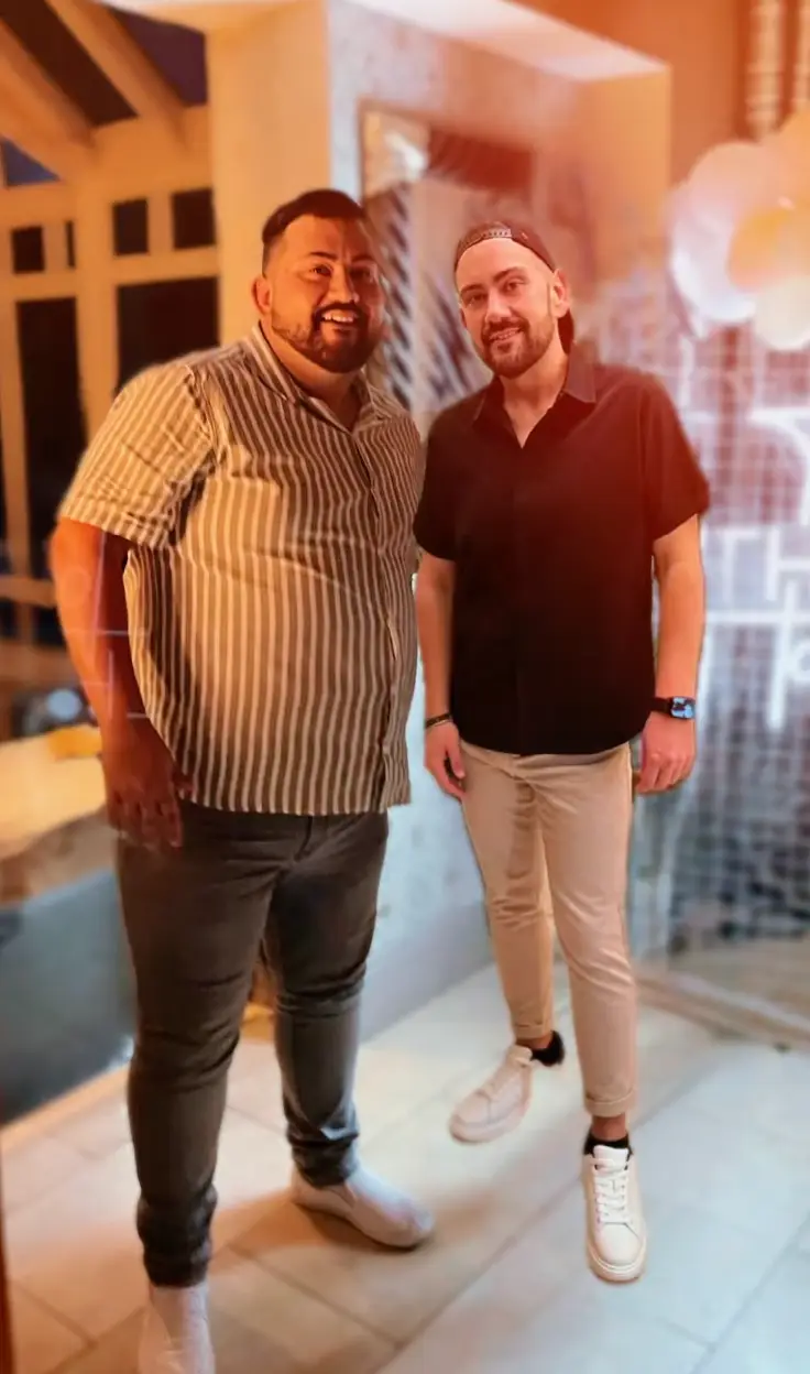 Marc, seen here in a shocking before and after edit, has lost nine stone since starting on Mounjaro (@my.journey.with.marc/Instagram)