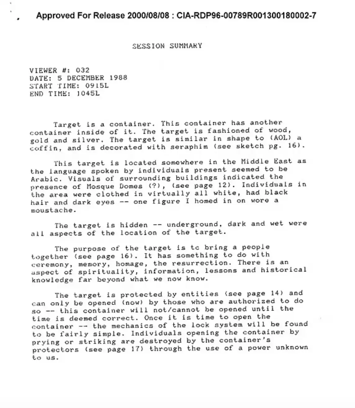 Dames' claims may never be proved (CIA)