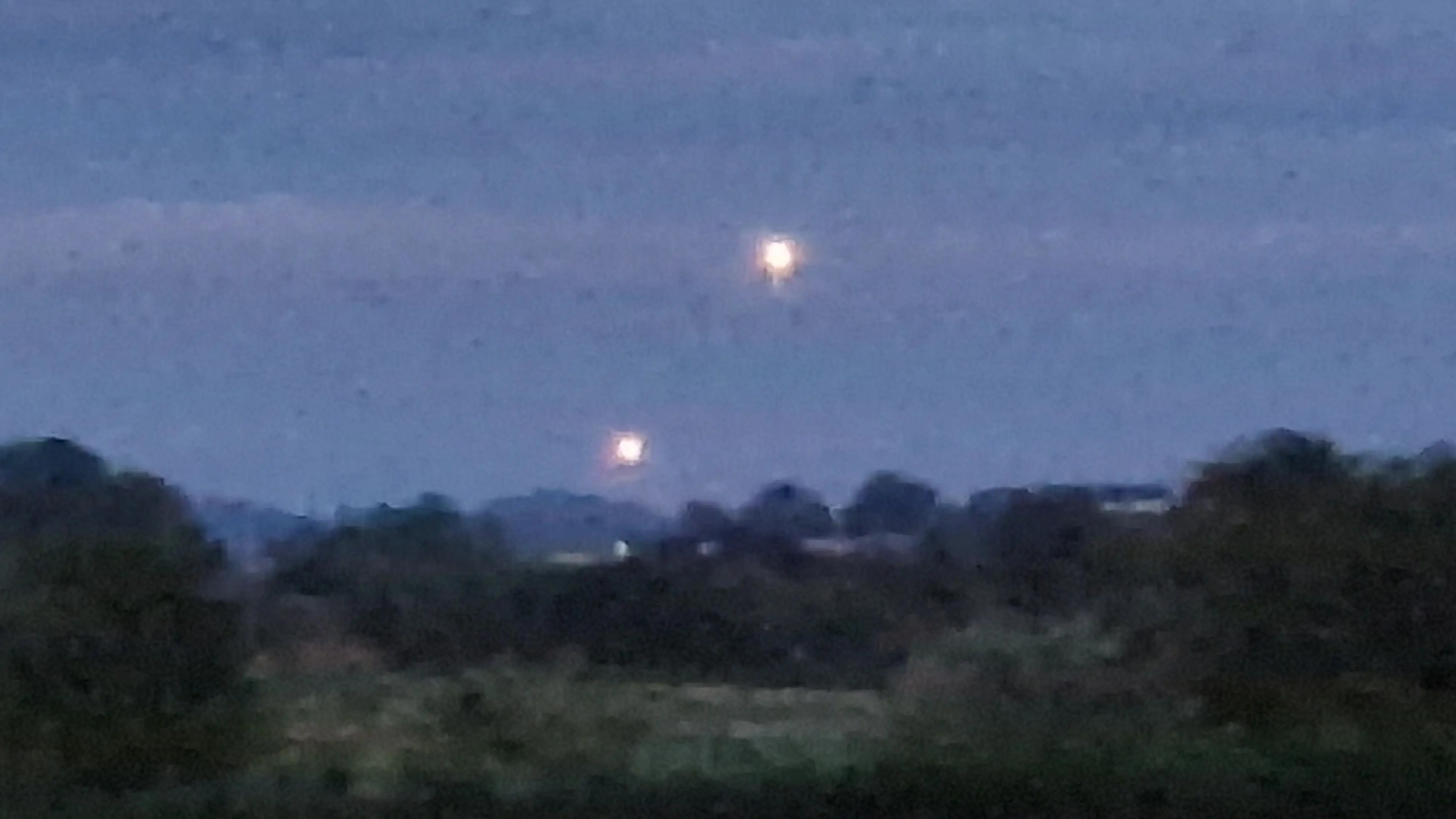 The alleged UFOs were seen hovering in the sky above Mells, Somerset (Kennedy News & Media)