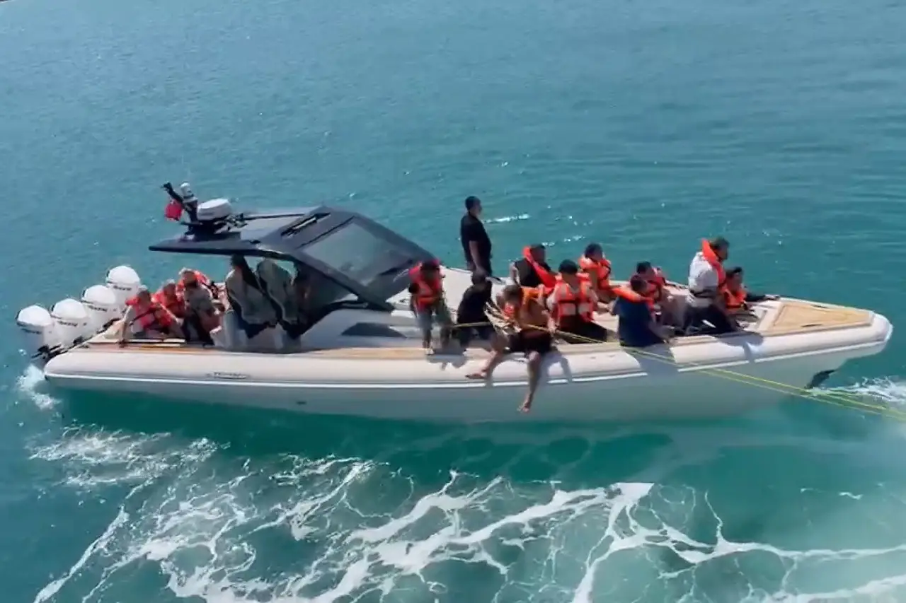 The ship’s captain and seven crew members were detained (DHA via AP)