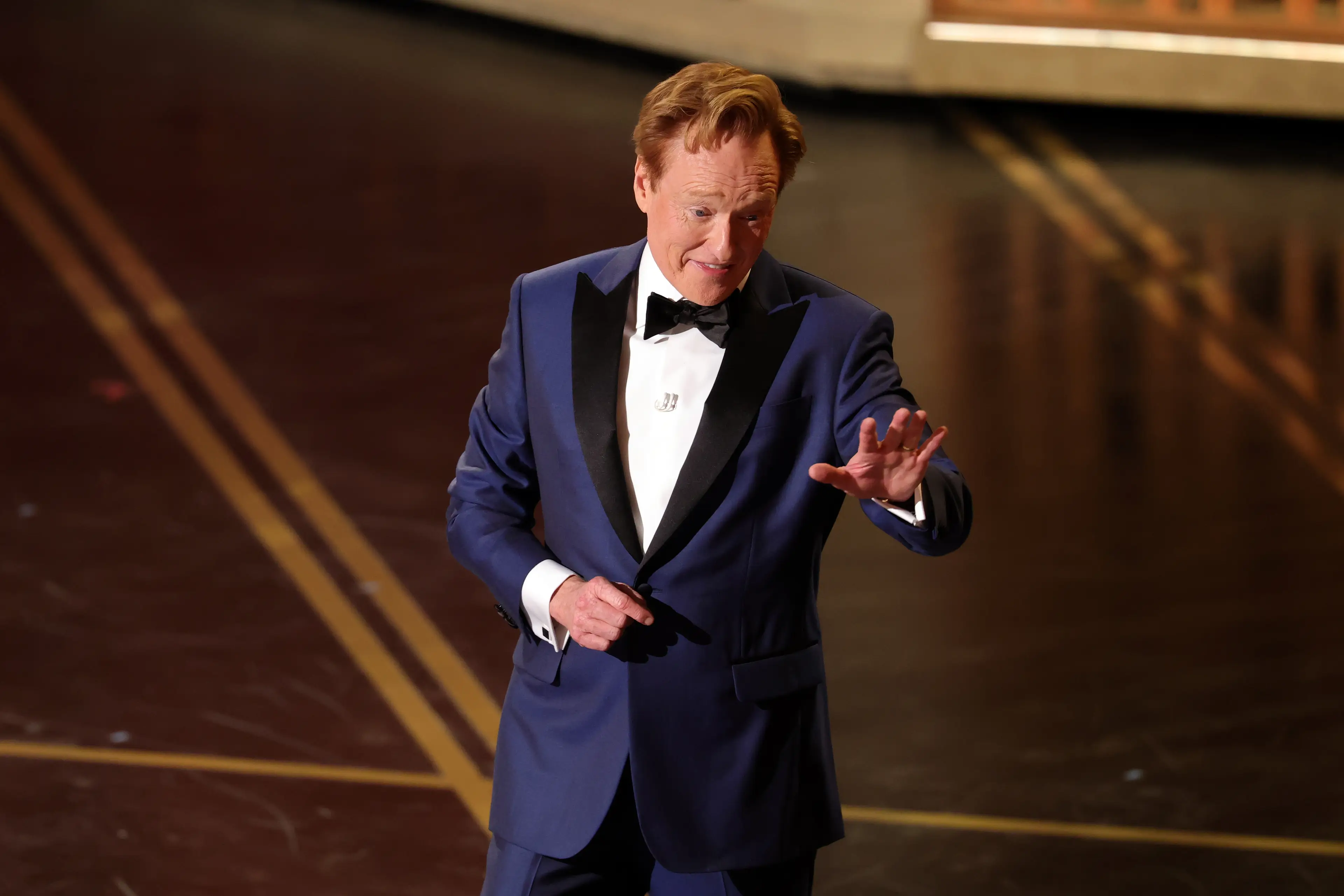 Conan O'Brien's hosting is getting praise, but people are unhappy with the technical difficulties (Kevin Winter/Getty Images)