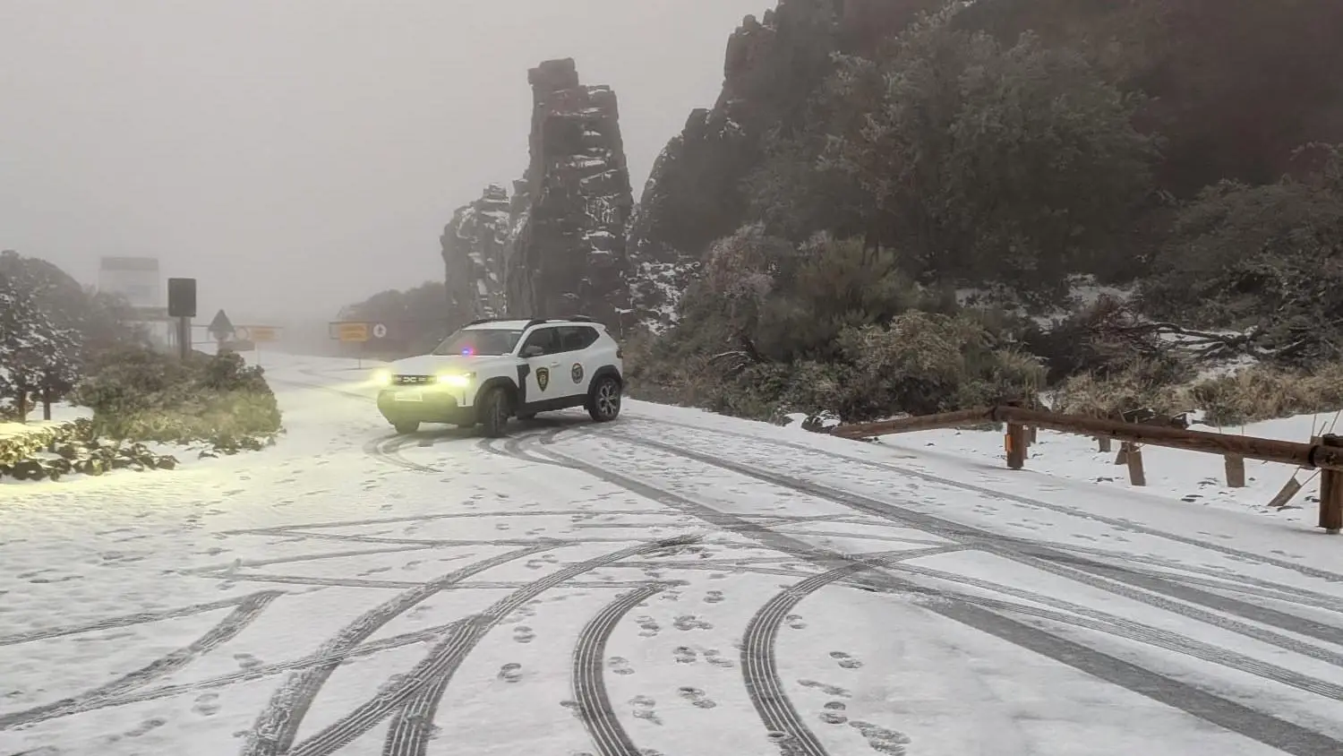 Storm Therese is bringing heavy rain, high winds, strong waves and even some snowfall which is disrupting travel plans (Cabildo de Tenerife)