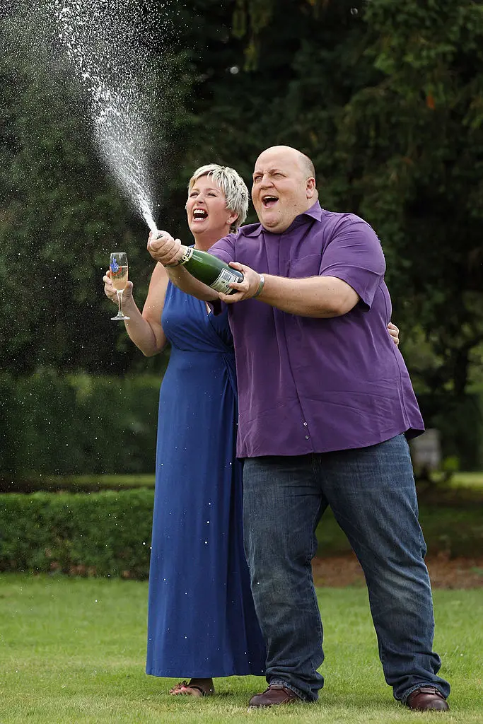Adrian and ex-wife Gillian won the money in 2012 (Oli Scarff/Getty Images)