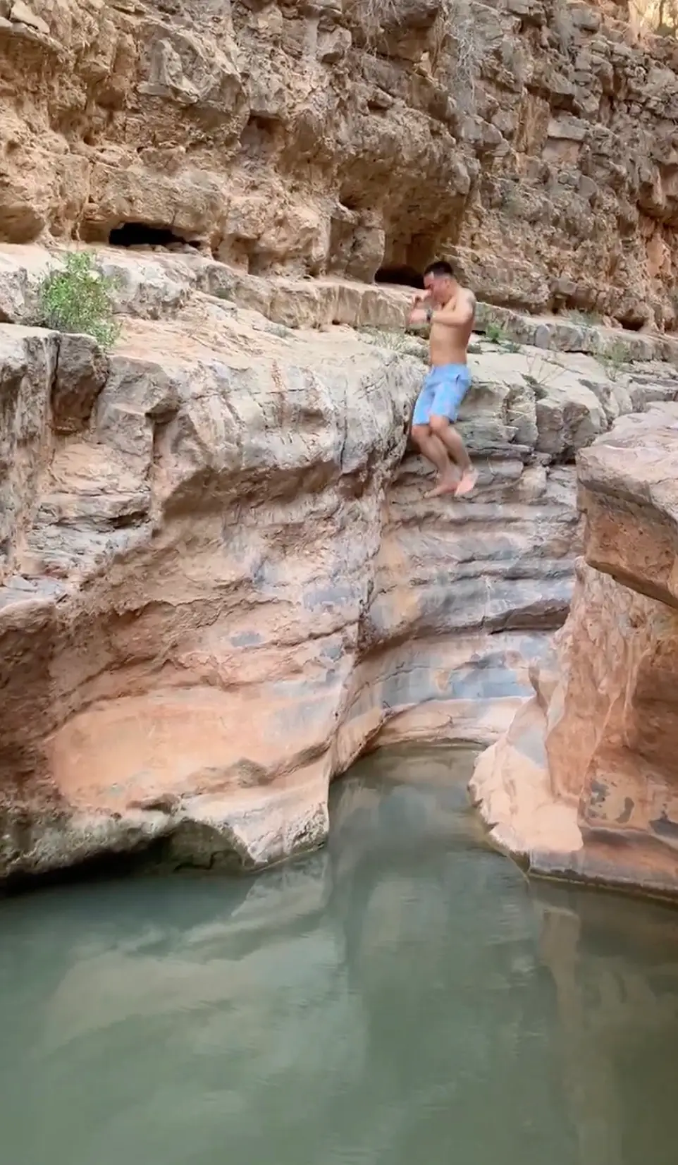 I had to take at dip at the end of our hike (LADbible)