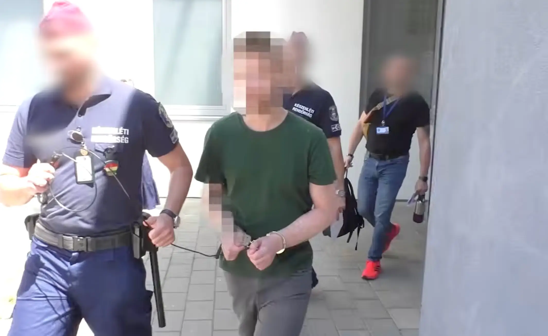 Cops shared footage of the suspect's arrest (Hungary’s National Bureau of Investigation)