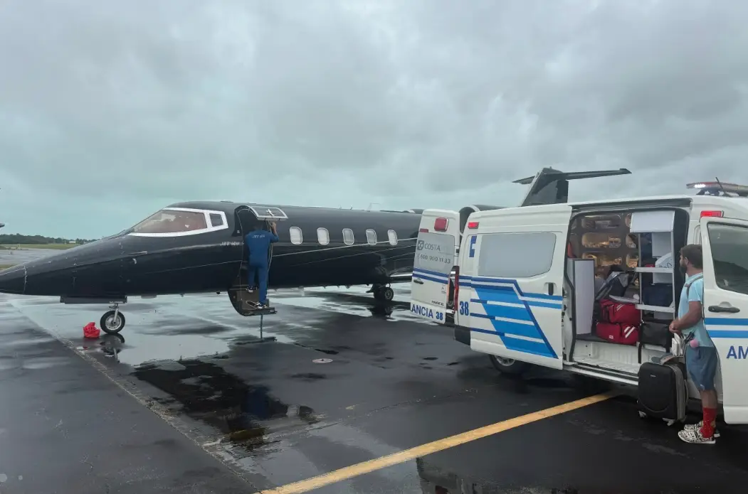 The tourist, who was medically evacuated from the ship, has racked up huge medical bills already (GoFundMe)