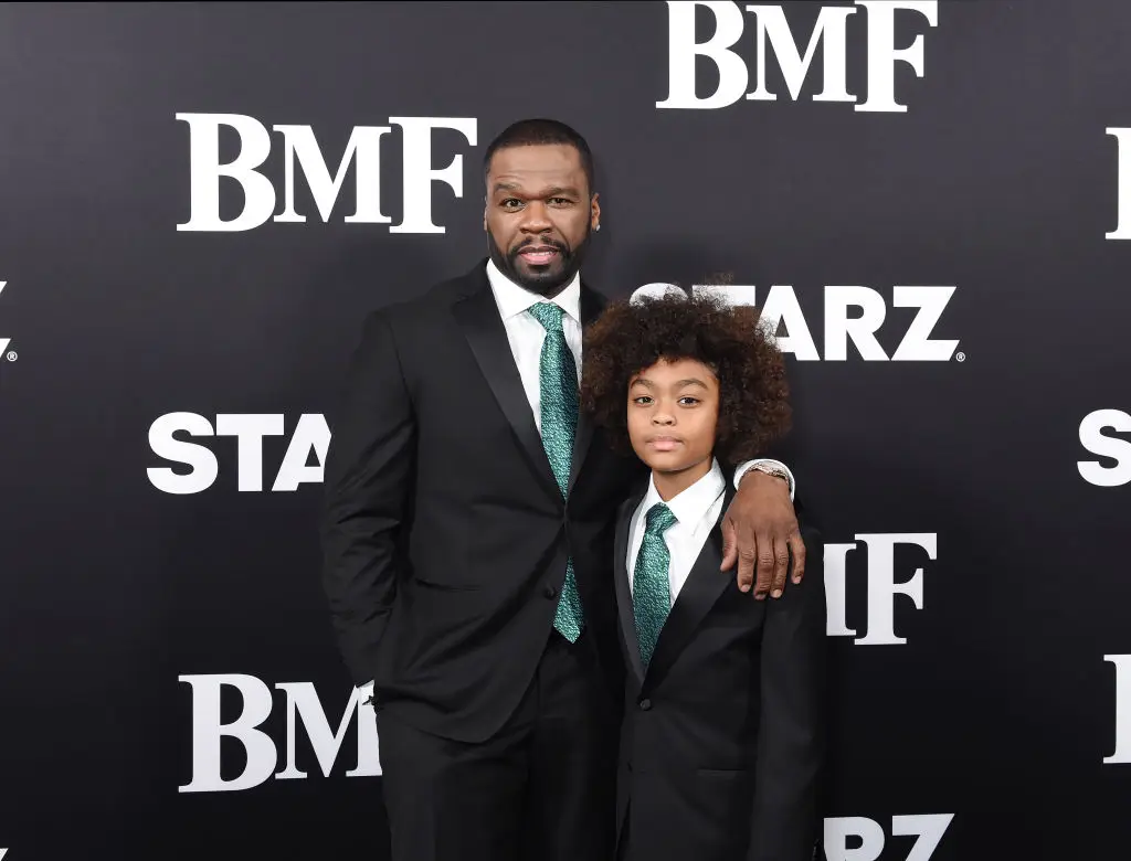 Curtis '50 Cent' Jackson and son Sire Jackson (Gilbert Flores/Variety via Getty Images)