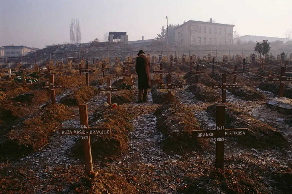 Around 11,000 civilians were killed during the 1992-1995 Siege of Sarajevo (Antoine GYORI/Sygma via Getty Images)