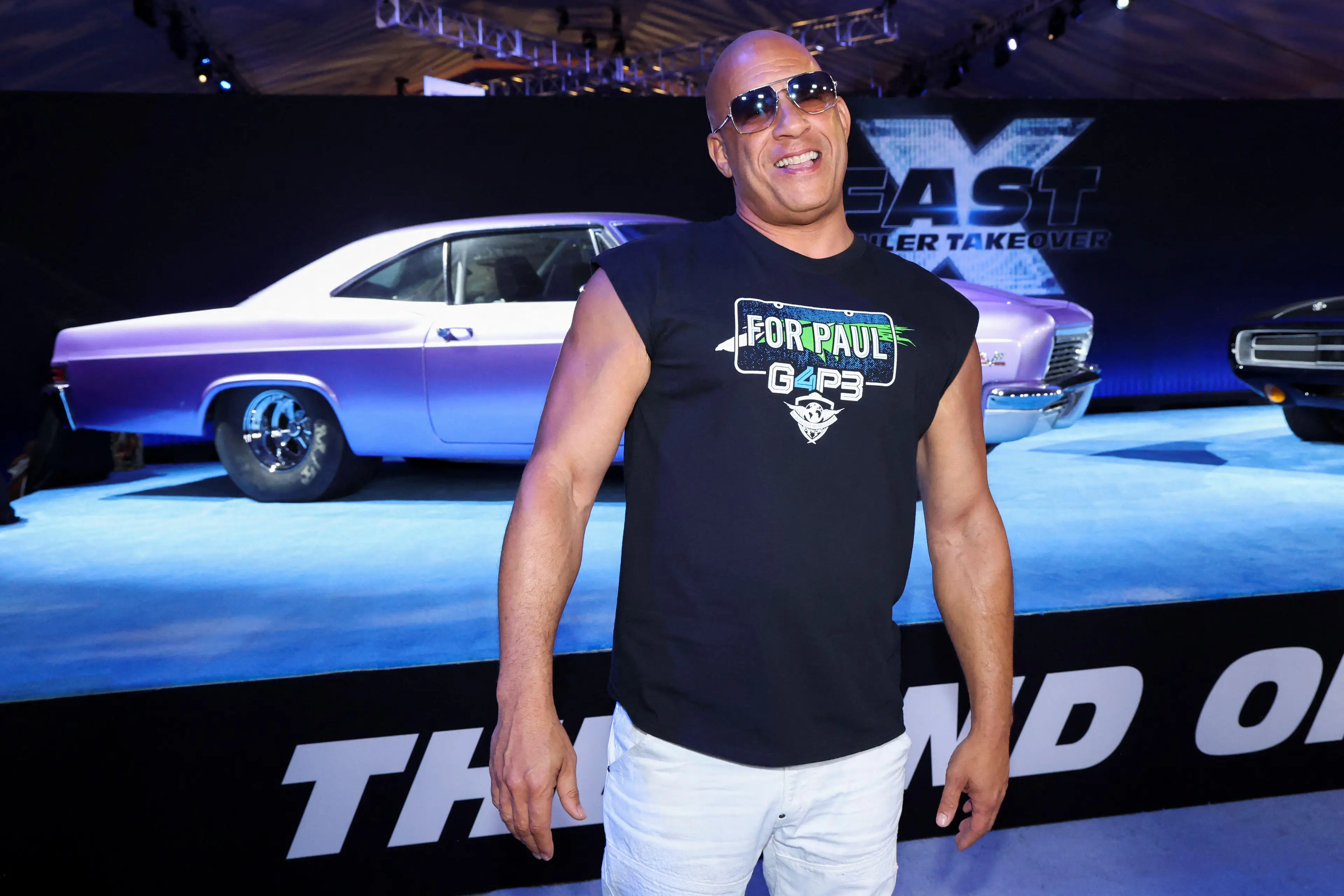 Diesel wore a top dedicating the new film to Walker.