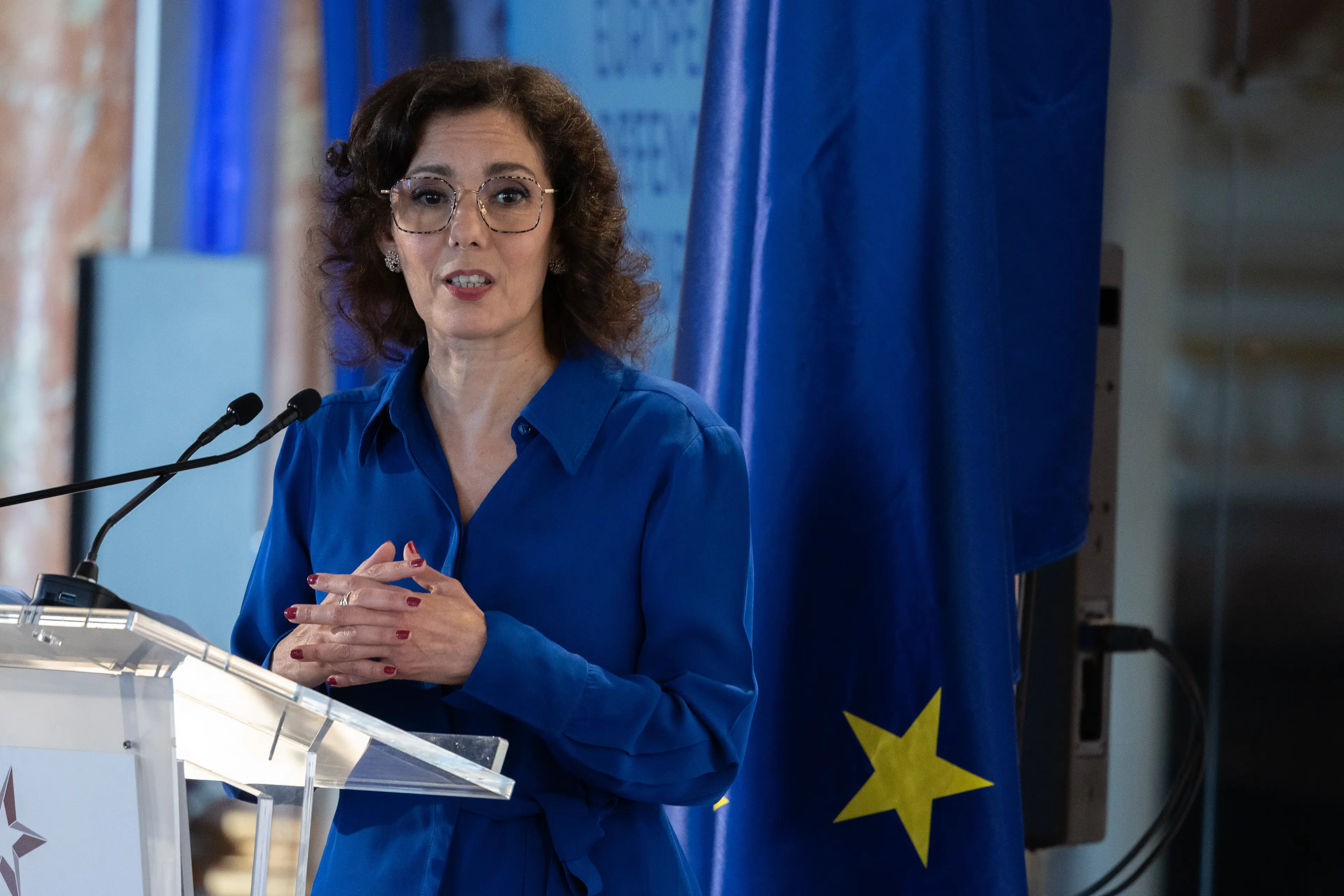 Hadja Lahbib announced the stockpiling plans on Wednesday (Omar Havana/Getty Images)