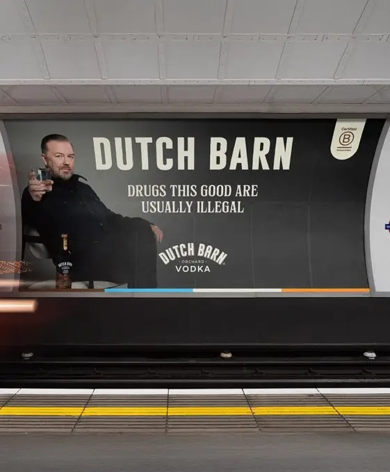 Gervais said sales of Dutch Barn Vodka have gone through the roof (Instagram/@rickygervais)