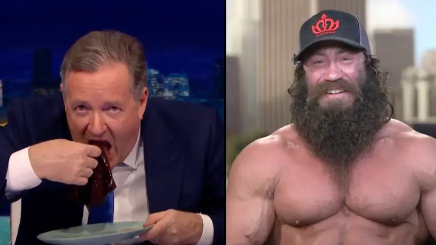 Piers Morgan eats raw liver live on TV