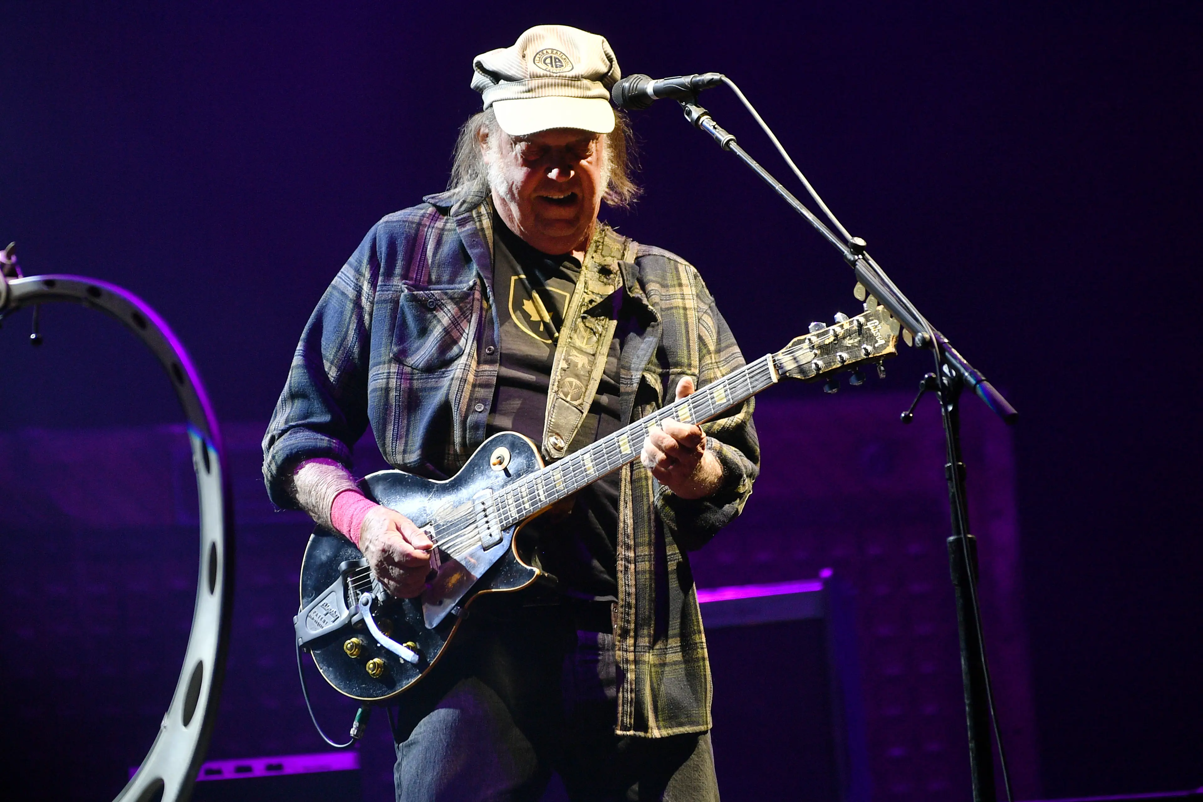 Neil Young headlined the Pyramid Stage at Glastonbury (Jim Dyson/Redferns)