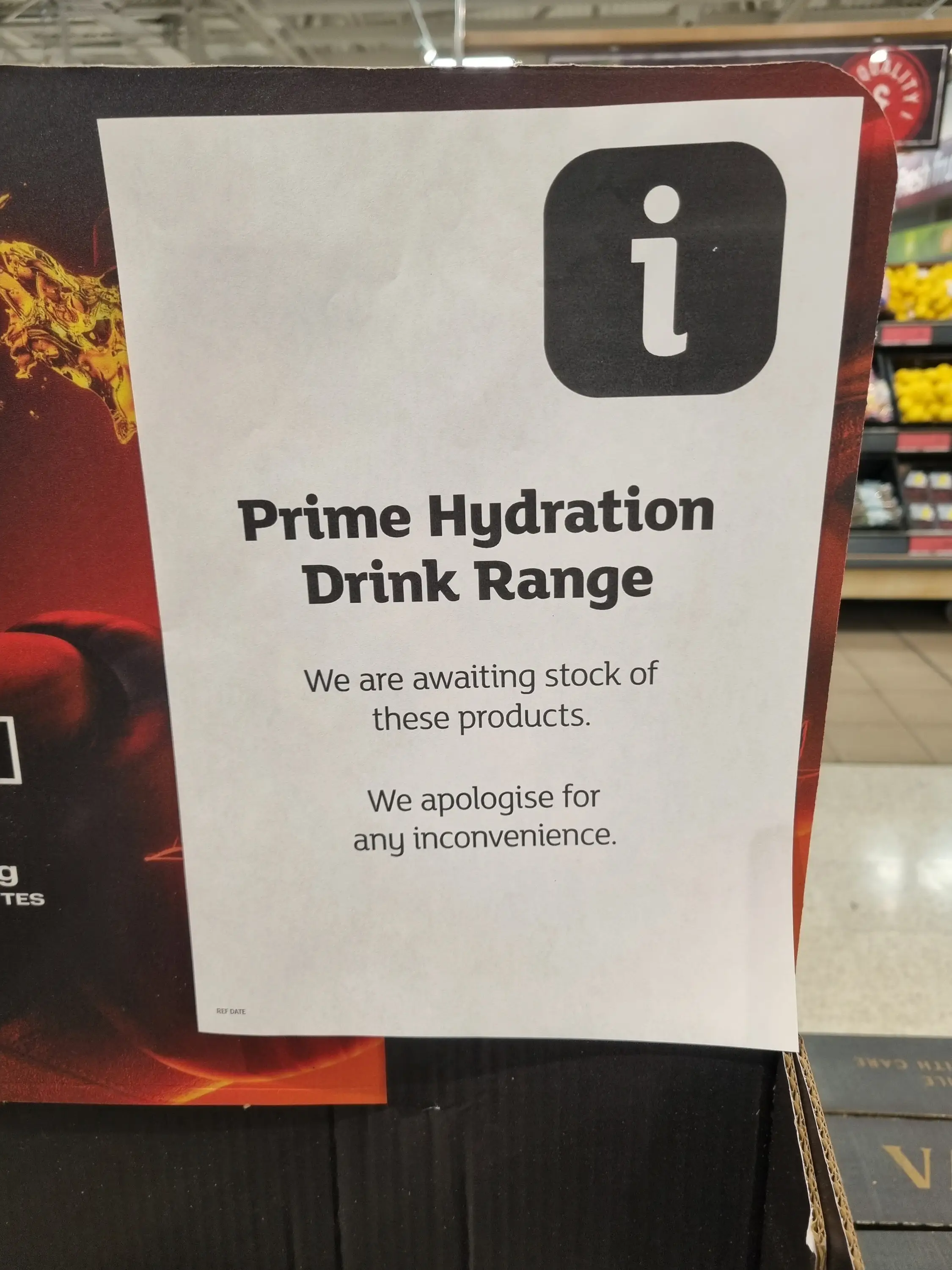 When they got into the shop, there was none in stock.