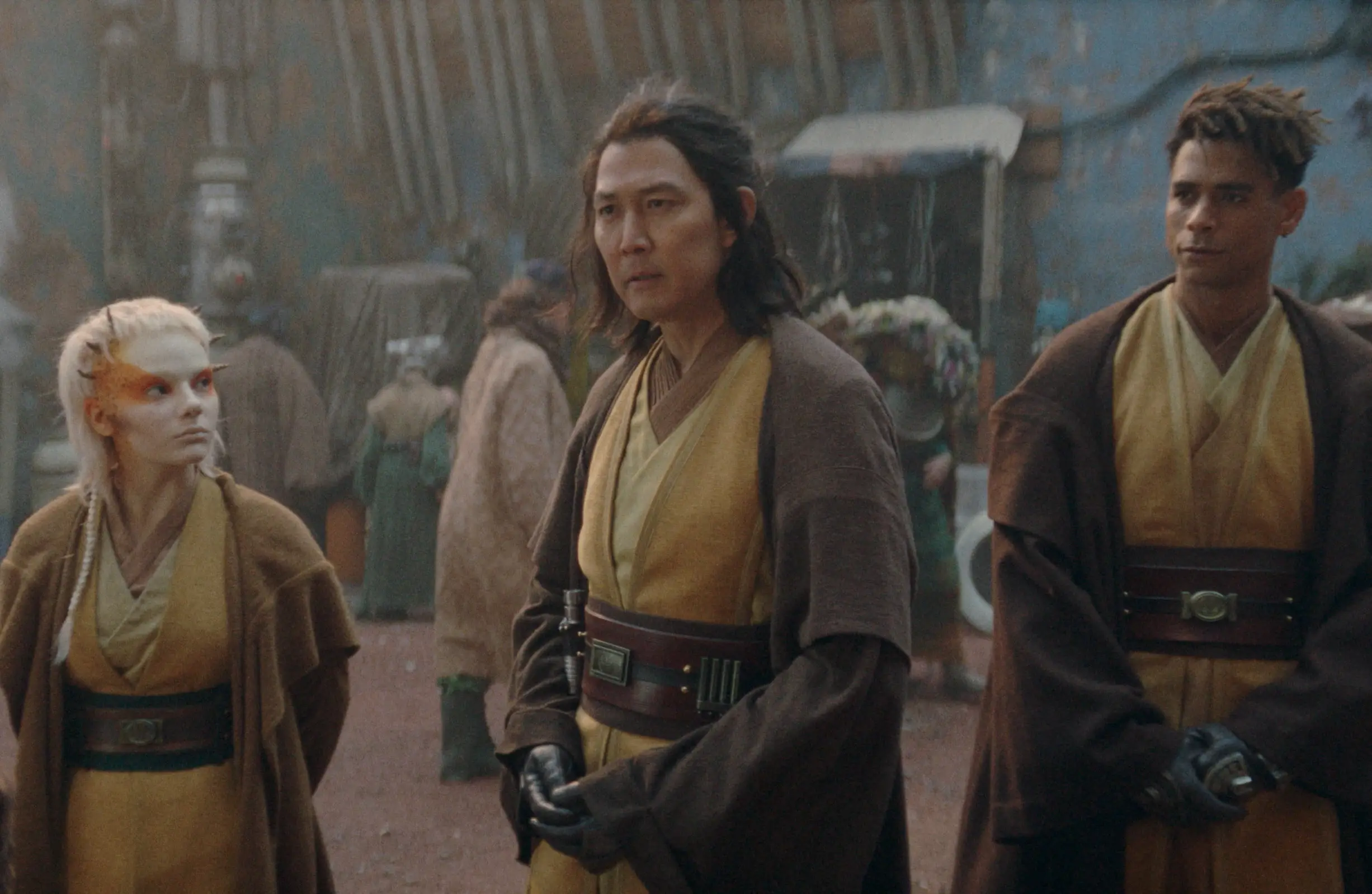 Dafne Keen, Lee Jung-jae and Charlie Barnett portray the Jedi of the High Republic. (Disney)