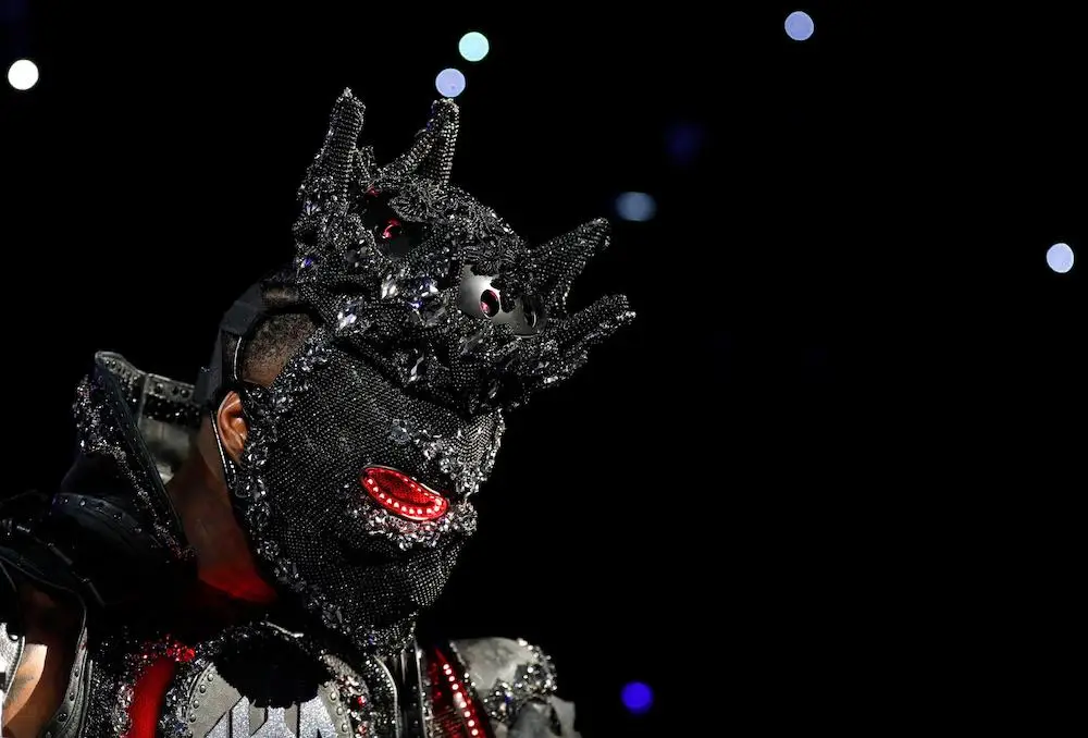 Deontay Wilder during the ring walk before his 2020 fight against Fury.