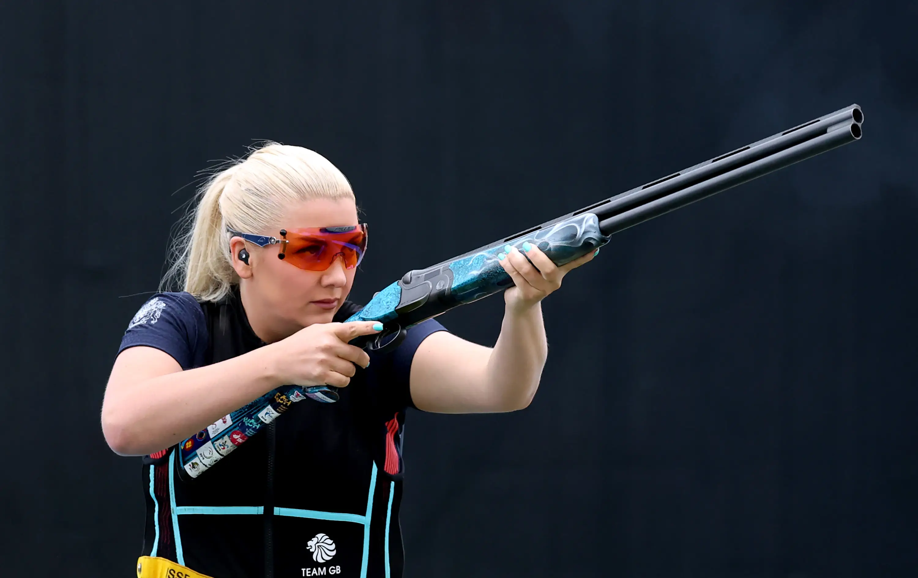 Amber Rutter has just won silver on the shooting women's skeet (Charles McQuillan/Getty Images)