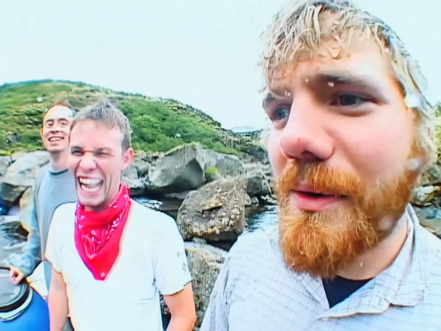 After signing a contract agreeing to the stunt while drunk, Ryan Dunn was placed into a barrel and pushed off a waterfall in Iceland (YouTube/MTV)