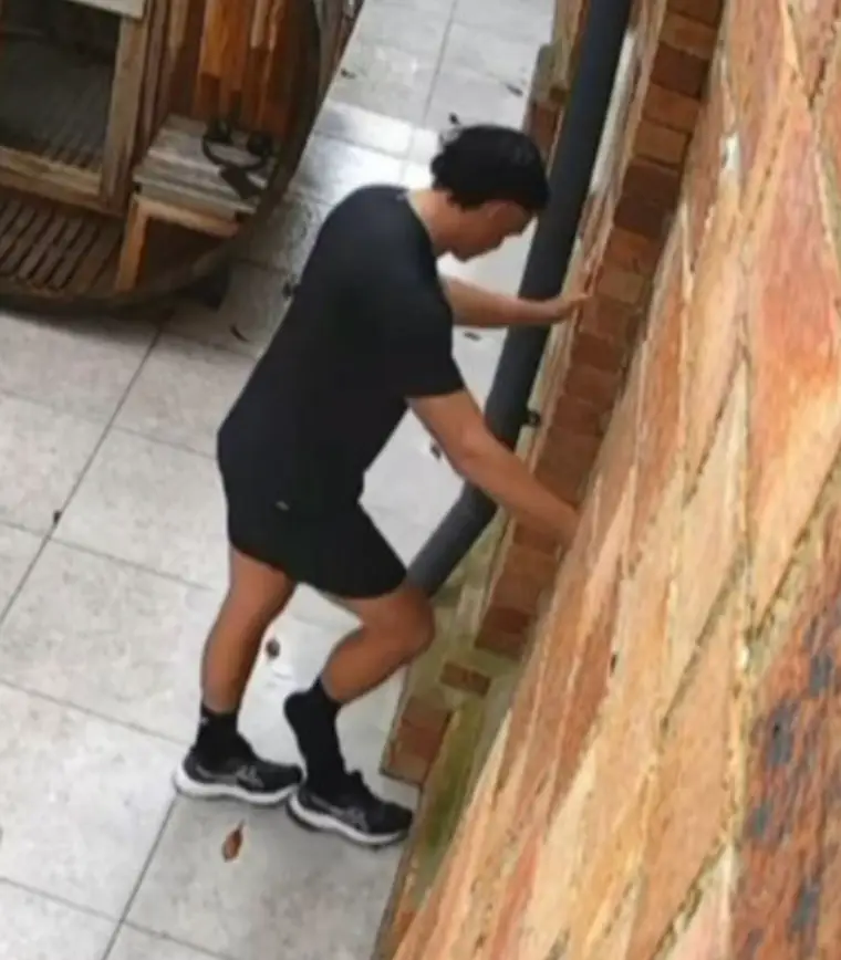 He was filmed getting into the pool a number of times (7NEWS)