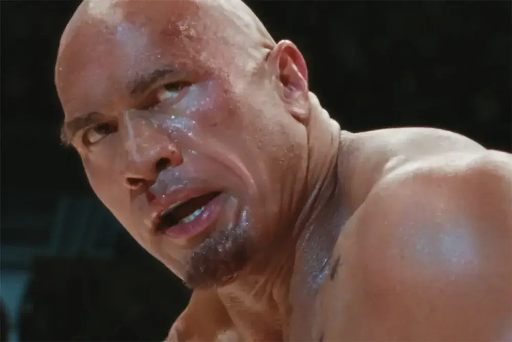 Dwayne Johnson as Mark Kerr in the upcoming The Smashing Machine (A24)