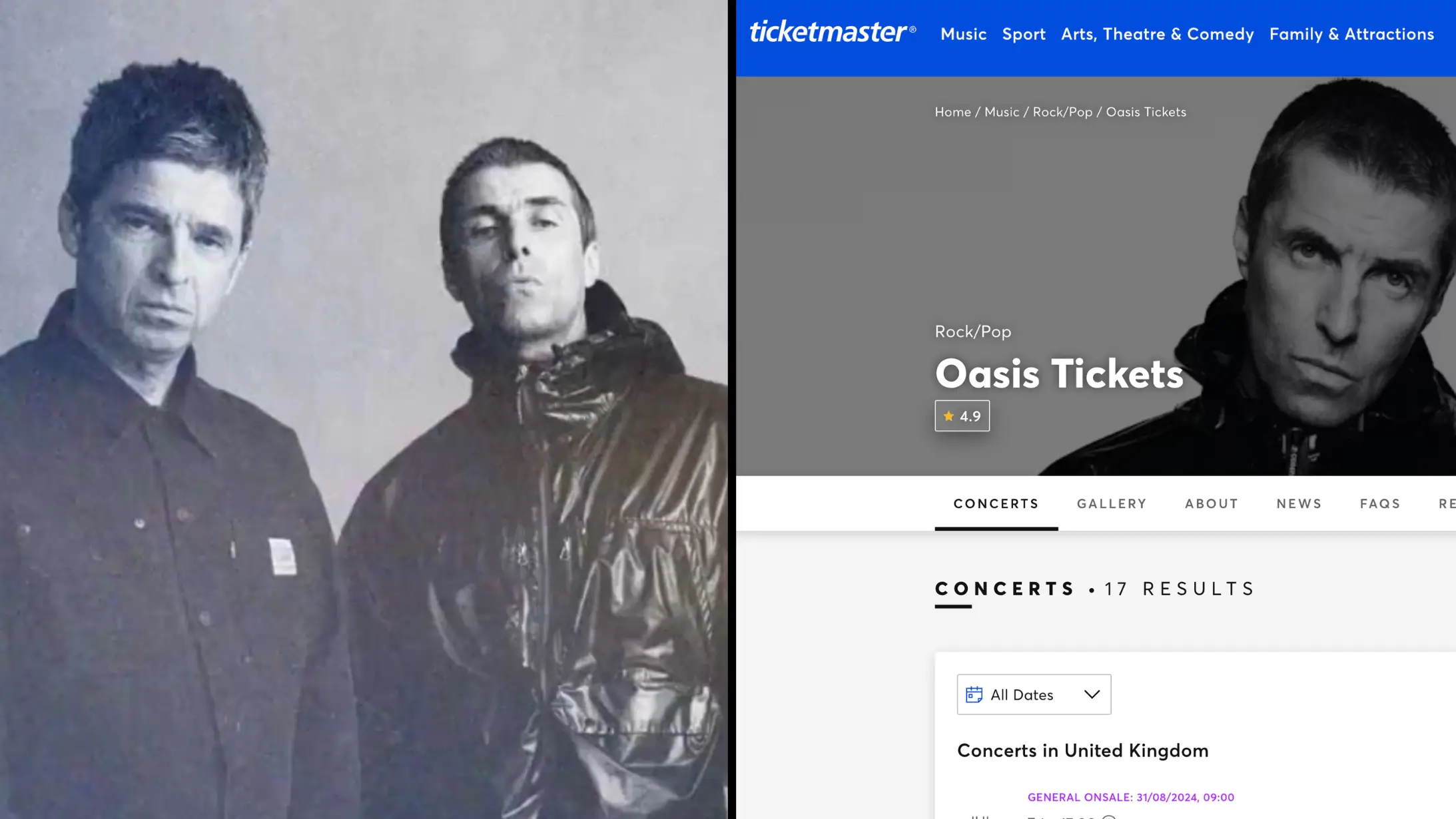 Oasis/Ticketmaster