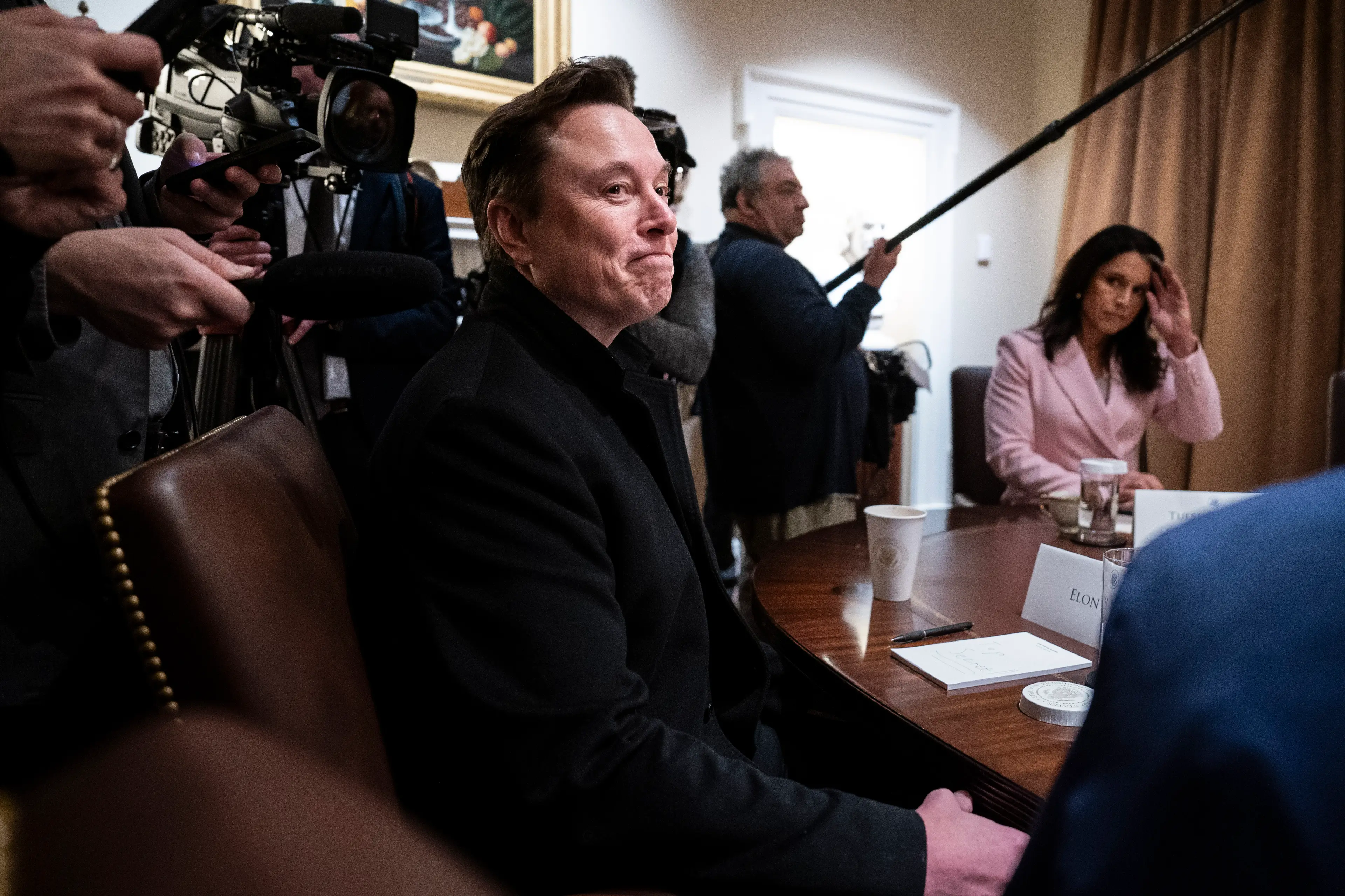 Musk made a point of not hiding his 'top secret' message (Jabin Botsford/The Washington Post via Getty Images)