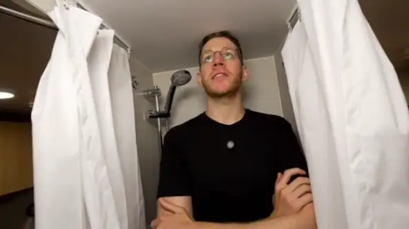 Head touching the ceiling. Not ideal. (TikTok / @bryanjamescruises)