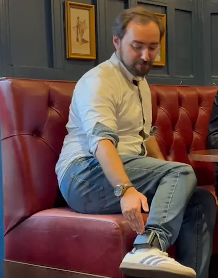 Your humble writer had to get fitted with an ankle tag for this experience (LADbible)