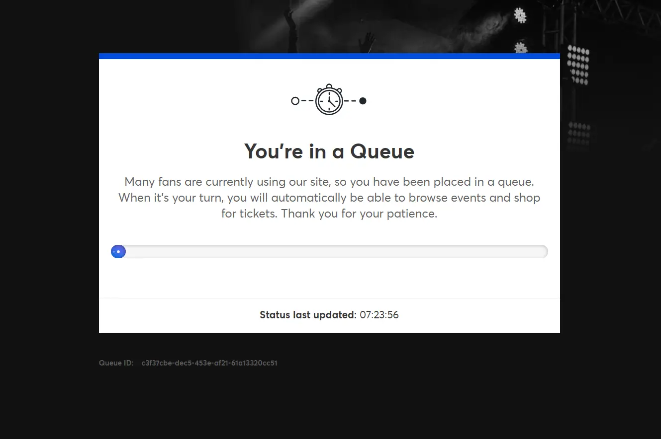 The Ticketmaster website is a bit busy right now. (Ticketmaster)