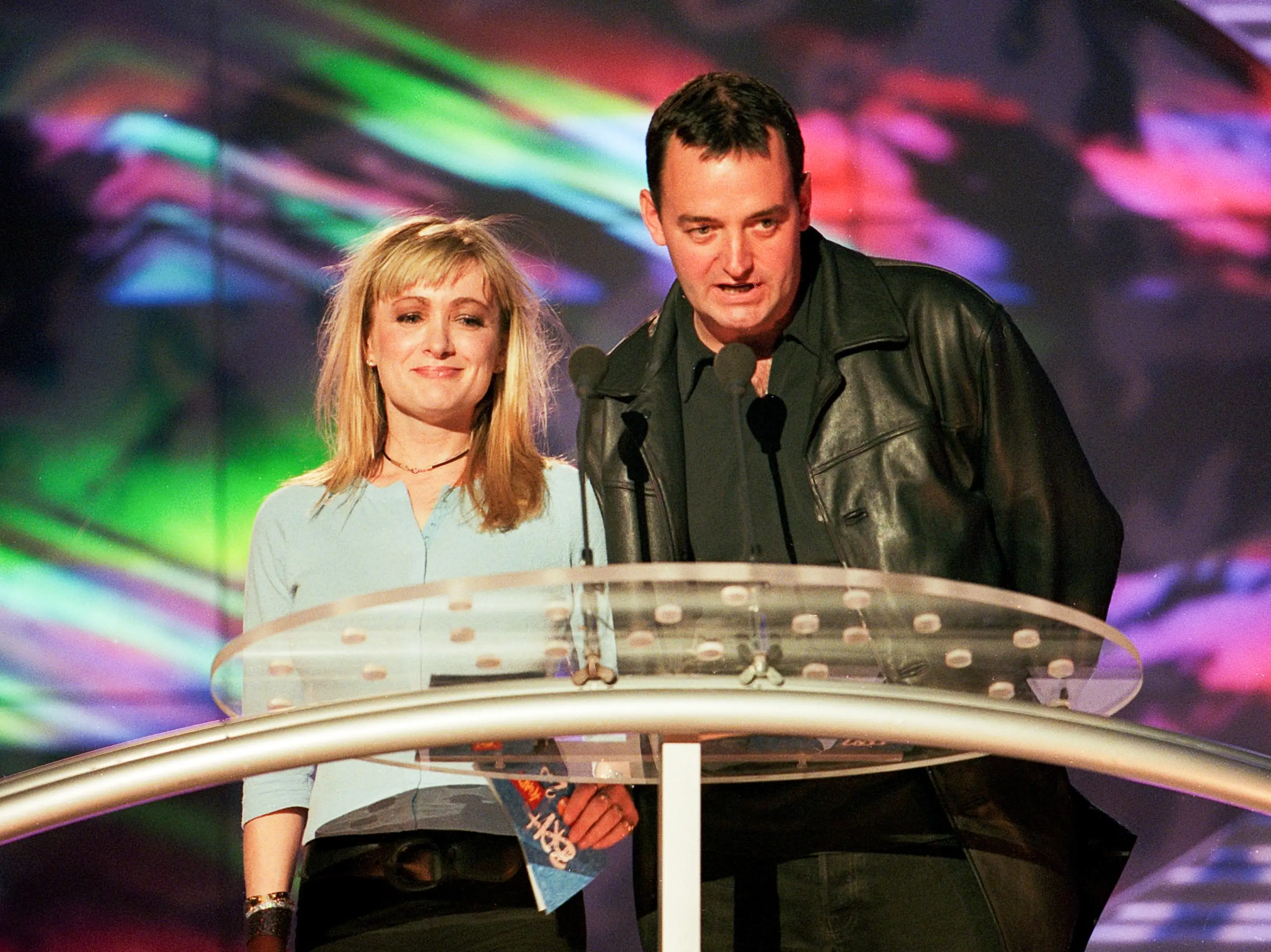 Caroline Aherne and Craig Cash in 2000. (JMEnternational/Getty Images)