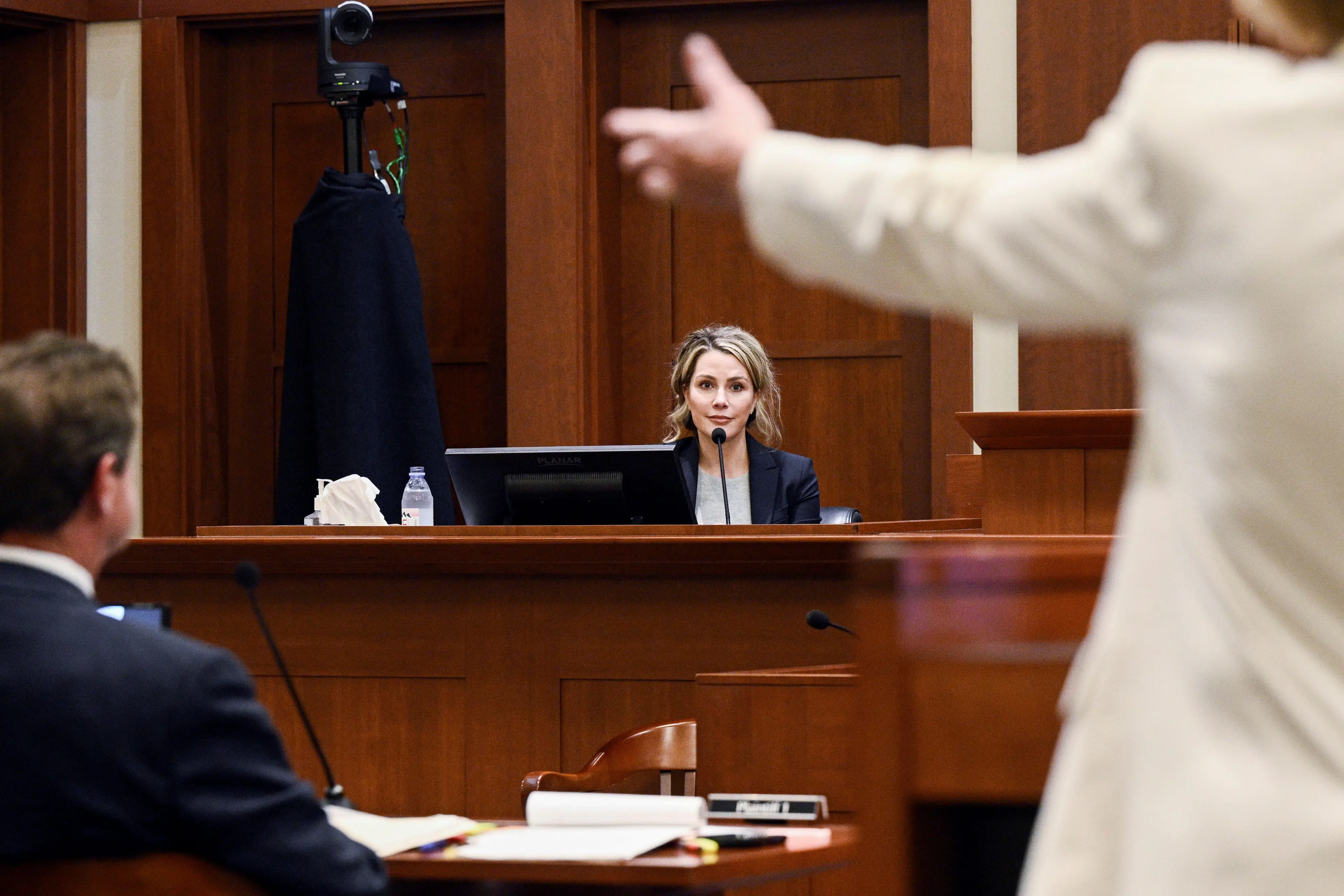 Clinical and forensic psychologist Dr. Shannon Curry testifies during Johnny Depp's defamation trial against ex-wife Amber Heard at the Fairfax County Circuit Courthouse in Fairfax, Virginia.