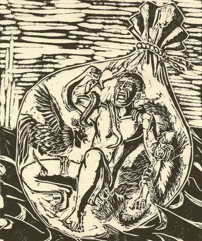 The Romans called this Poena Cullei, or the 'penalty of the sack'.