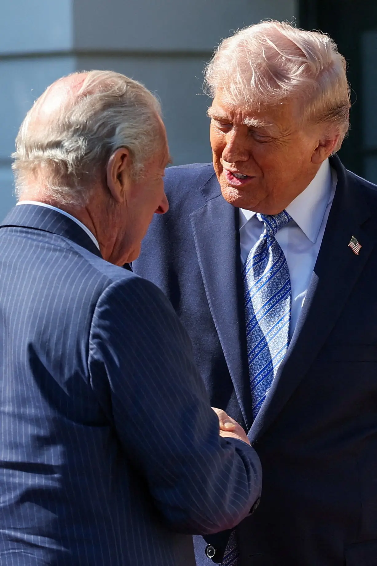Trump apparently showed more respect for the King. (Suzanne Plunkett / POOL / AFP via Getty Images)