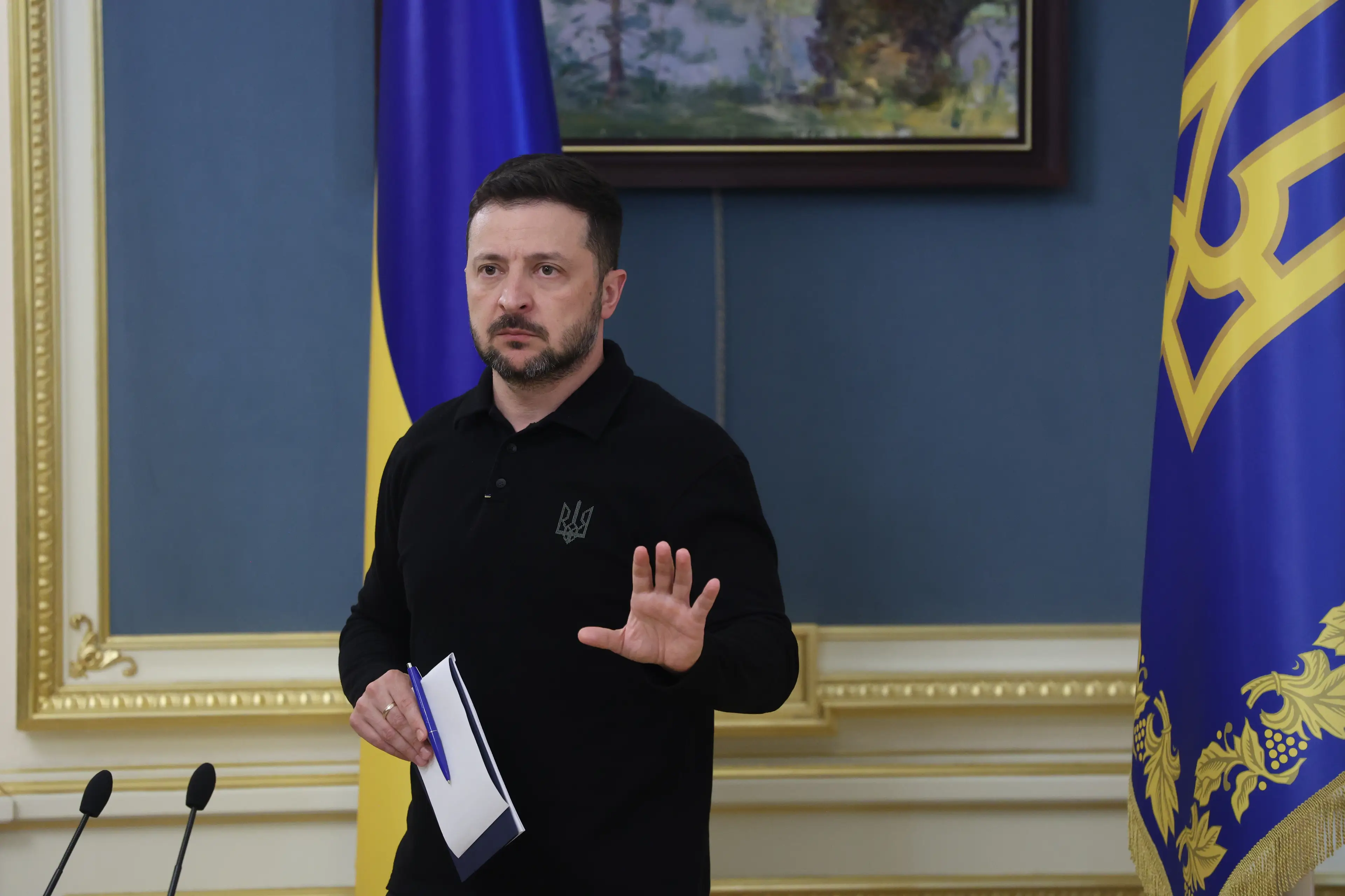Ukrainian President Volodymyr Zelenskyy said 'more pressure' must be put on Russia to achieve a ceasefire (Viktor Kovalchuk/Global Images Ukraine via Getty Images)