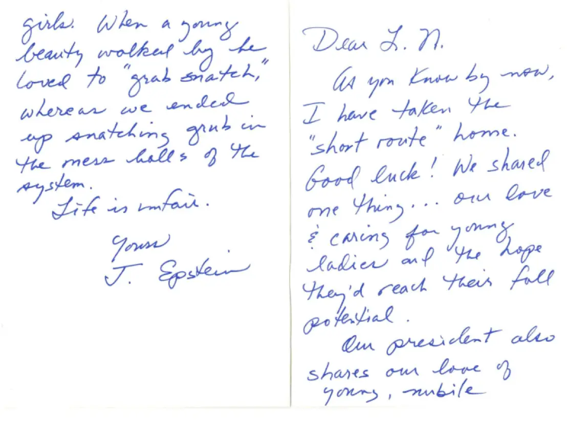 The postcard was sent to former American Olympic doctor Larry Nassar (DoJ)
