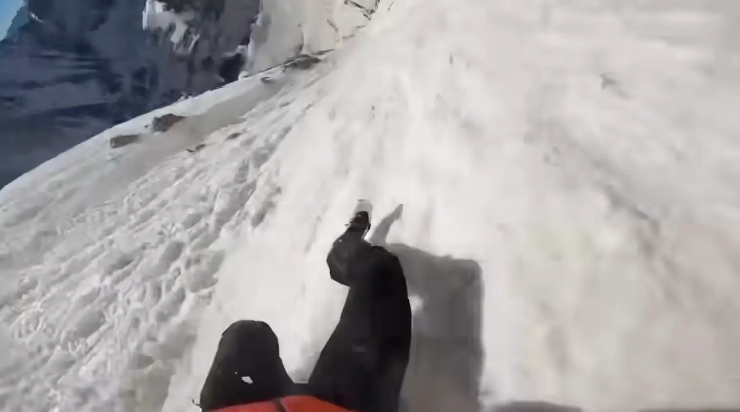 Matt was hurtling down the mountain at around 45mph (YouTube/The Sharp End)