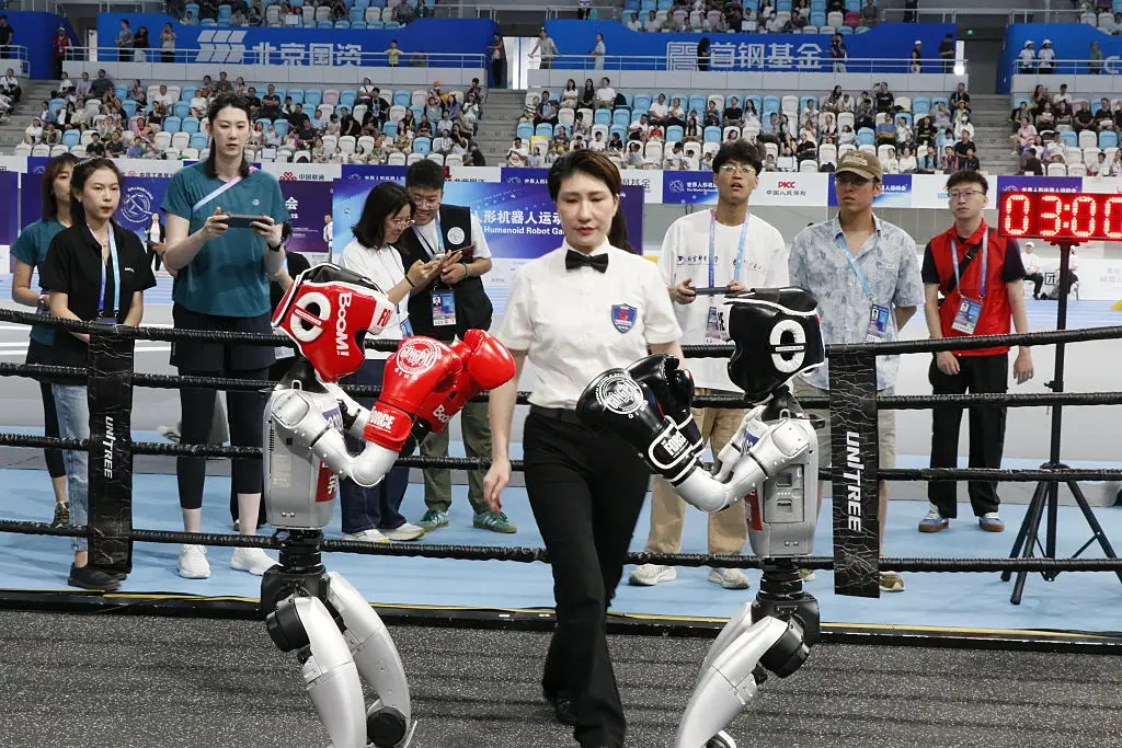 Some good old fashioned robot boxing (Emre Aytekin/Anadolu via Getty Images)